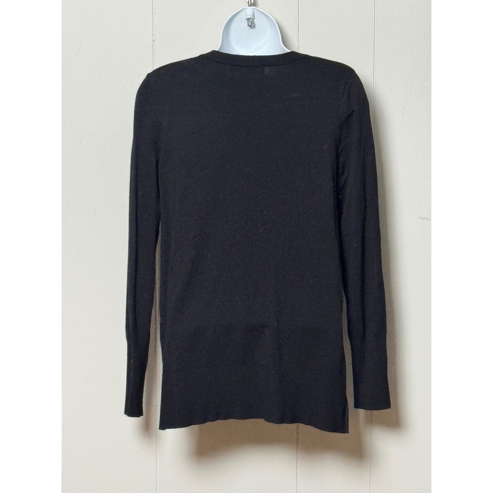 Philosophy Republic Clothing Women Black Crew Neck Sweater Gold Cuff Button Sz S - Picture 3 of 10
